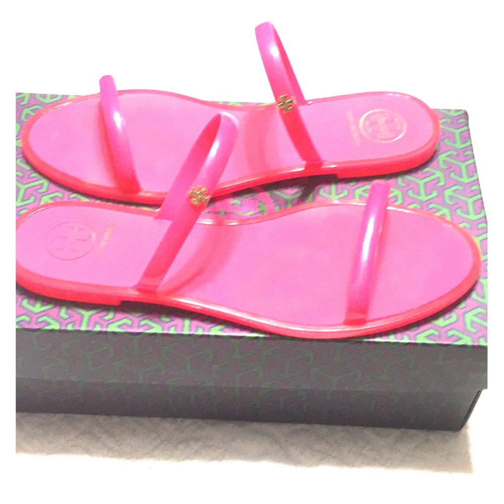 Tory Burch hot pink jelly sandals